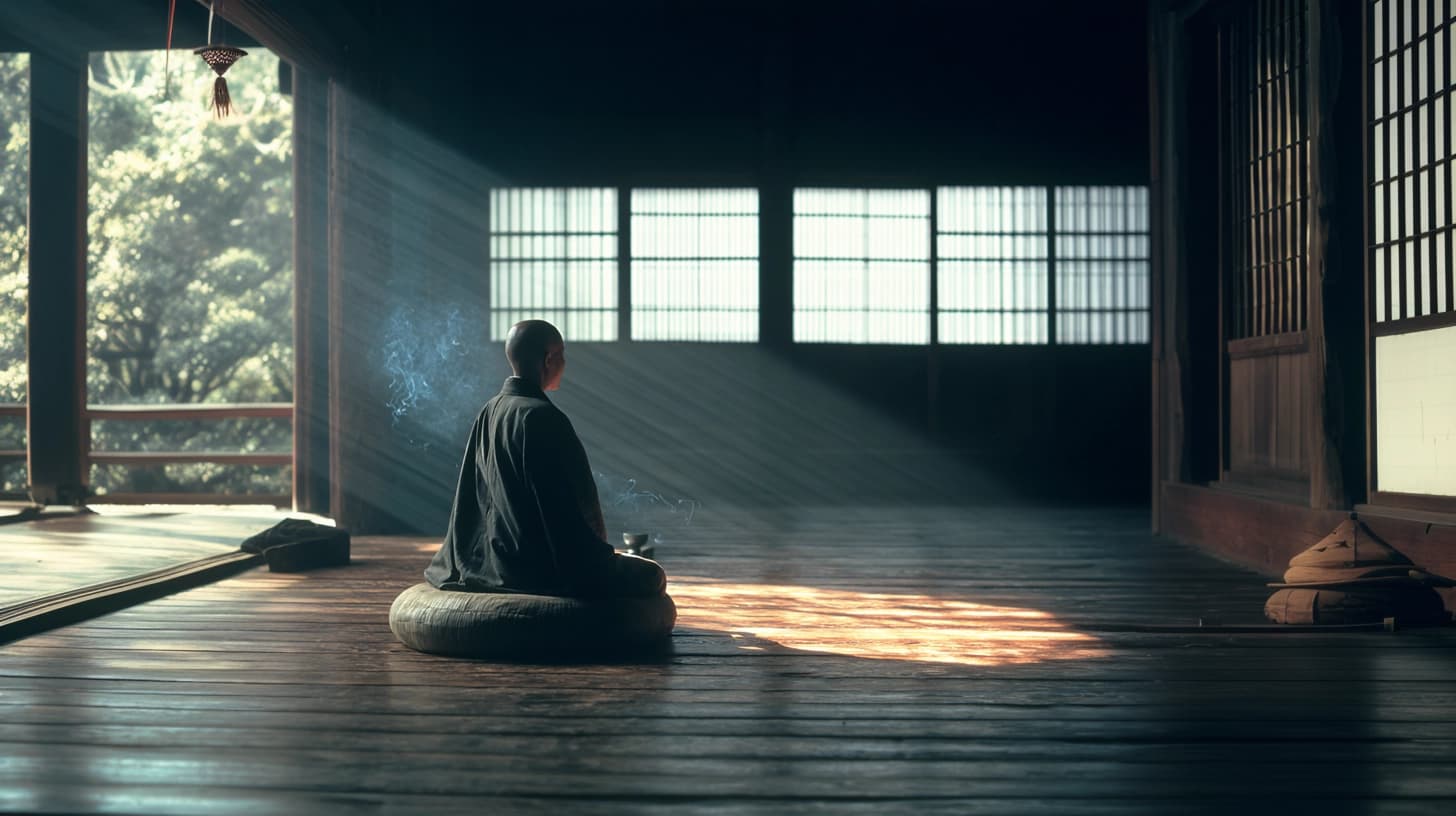 Serene zen meditation environment